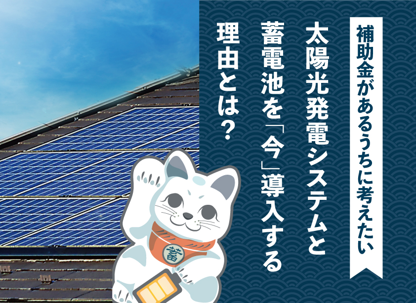 太陽光発電システムと 蓄電池を「今」導入する 理由とは？